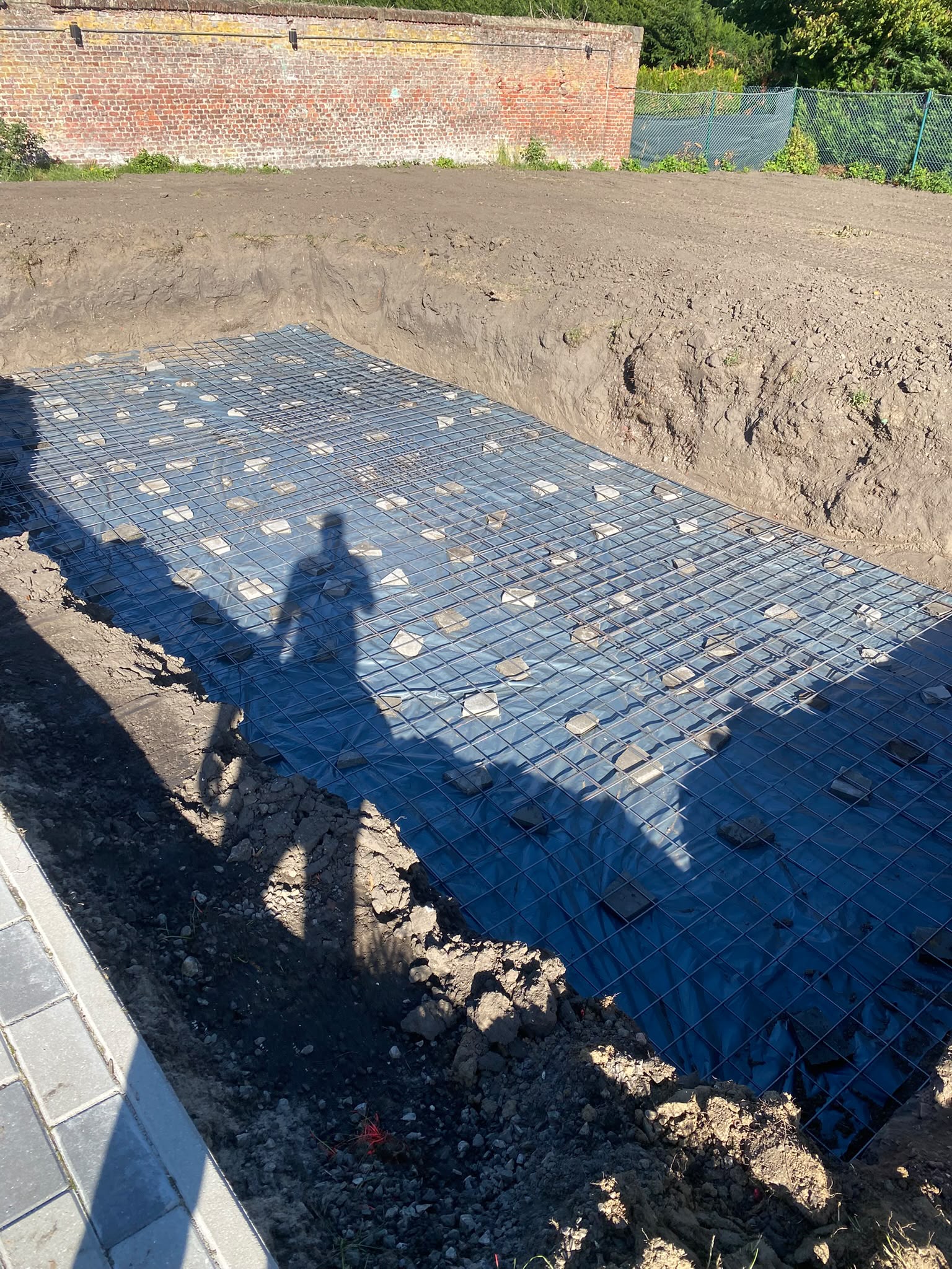 Chantier de piscine en Wallonie